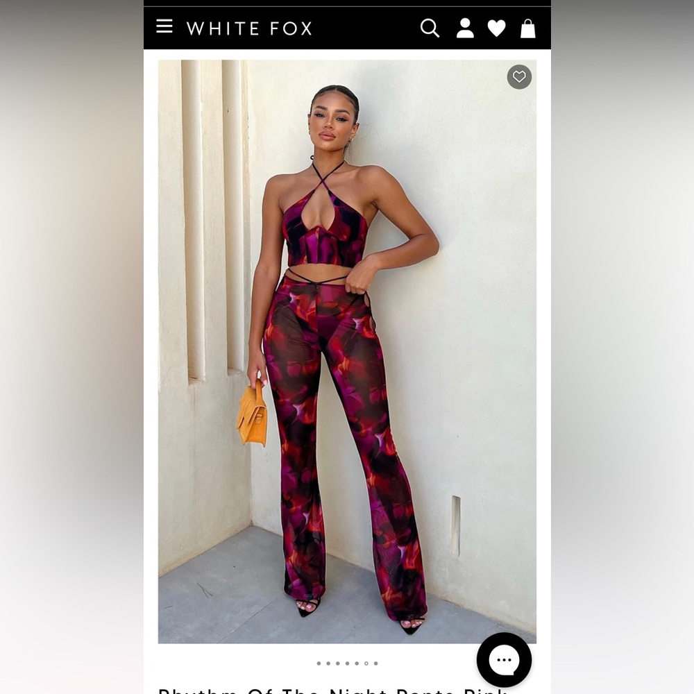 White Fox two piece mesh pants set